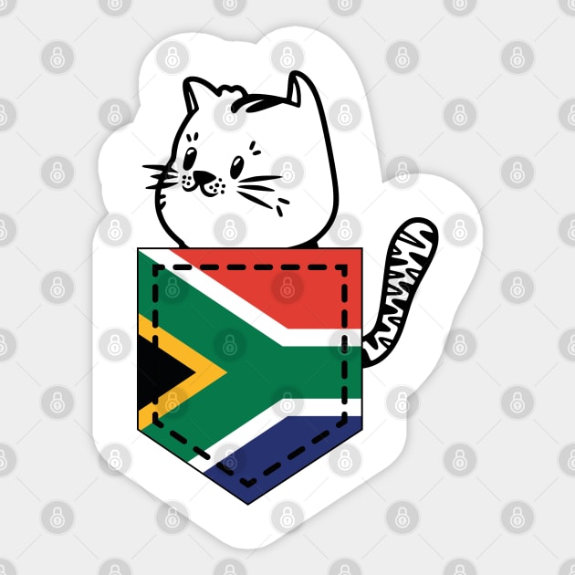 Patriotic Pocket Pussy - Cat Lover -  South African Patriot Sticker by PosterpartyCo